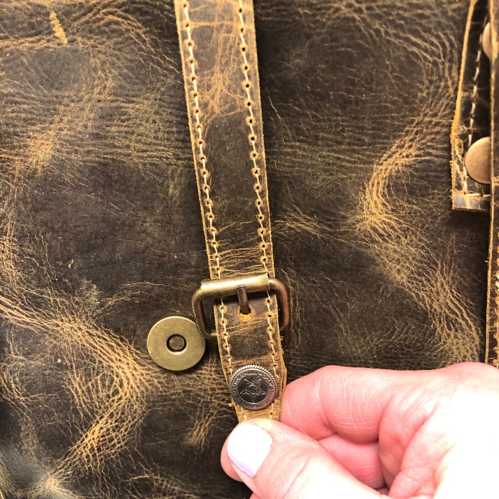 Fleece Leather Tote Bag - Picture 4 of 7